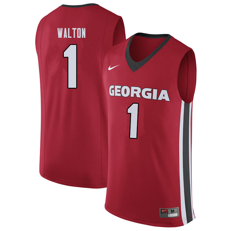 Men #1 Jaykwon Walton Georgina Bulldogs College Basketball Jerseys Sale-Red - Click Image to Close